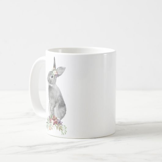Schwarz-weißer Osterhase Kaffeetasse (Vorderseite Links)