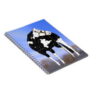 Schwarz-weißer Overo Paint Horse Notizblock