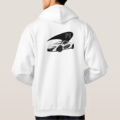 Schwarz-weißer P1 Hoodie (Rückseite)