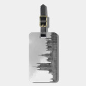 Schwarz-weißer Palast von Westminster Gepäckanhänger (Vorderseite vertikal)