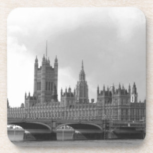 Schwarz-weißer Palast von Westminster Getränkeuntersetzer