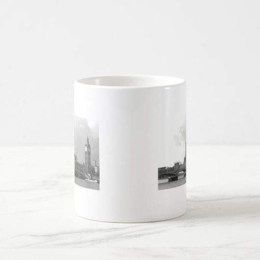 Schwarz-weißer Palast von Westminster Kaffeetasse (Mittel)
