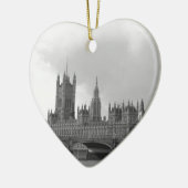 Schwarz-weißer Palast von Westminster Keramik Ornament (Links)