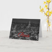 Schwarz-weißer Paris City Night Eiffel Tower Europ Karte (Gelbe Blume)