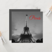 Schwarz-weißer Paris City Night Eiffel Tower Europ Karte (Vorderseite/Rückseite Beispiel)