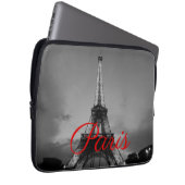 Schwarz-weißer Paris City Night Eiffel Tower Europ Laptopschutzhülle (Vorne Rechts)