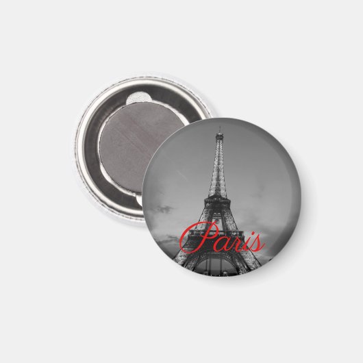 Schwarz-weißer Paris City Night Eiffel Tower Europ Magnet (Vorderseite/Rückseite)