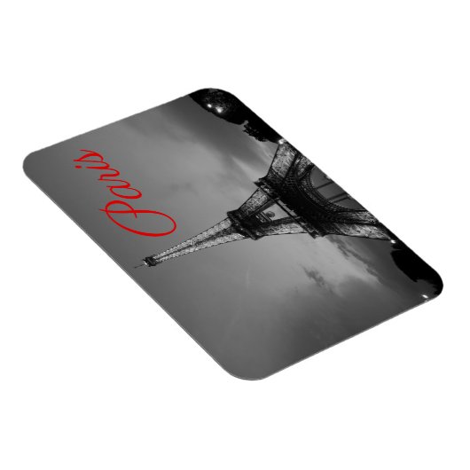 Schwarz-weißer Paris City Night Eiffel Tower Europ Magnet (Rechte Seite)