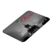 Schwarz-weißer Paris City Night Eiffel Tower Europ Magnet (Linke Seite)