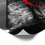 Schwarz-weißer Paris City Night Eiffel Tower Europ Poster (Ecke)