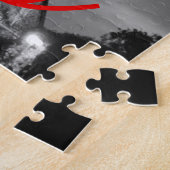 Schwarz-weißer Paris City Night Eiffel Tower Europ Puzzle (Seite)