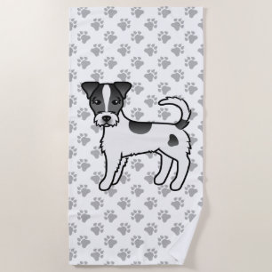 Schwarz-weißer Parson-Russell-Terrier mit rauem Fe Strandtuch