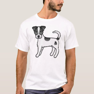 Schwarz-weißer Parson-Russell-Terrier mit rauem Fe T-Shirt
