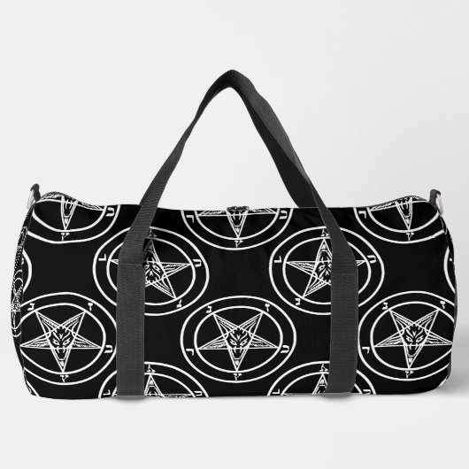 Schwarz-weißer Pentagramm-halloween Duffle Bag (Vorderseite)