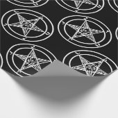 Schwarz-weißer Pentagramm-halloween Geschenkpapier (Ecke)