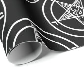 Schwarz-weißer Pentagramm-halloween Geschenkpapier (Rolleneckpunkt)