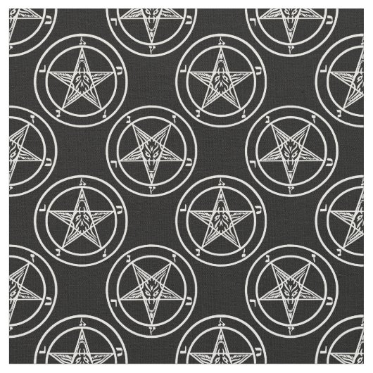 Schwarz-weißer Pentagramm-halloween Stoff (Nahaufnahme)