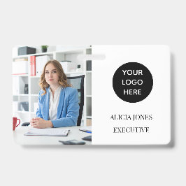 Schwarz-weißer Personalausweis Unternehmen Mitarbe Ausweis