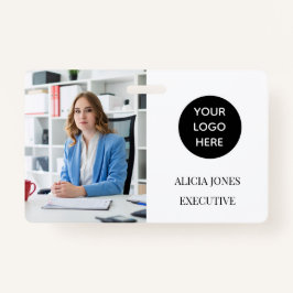 Schwarz-weißer Personalausweis Unternehmen Mitarbe Ausweis