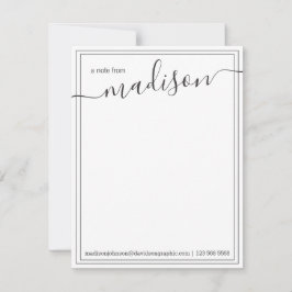 Schwarz-weißer Personalisierter Name | vom Schreib Dankeskarte