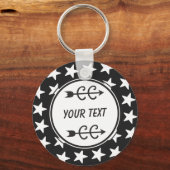 Schwarz-weißer Personalisierter Schlüsselanhänger (Vorderseite)