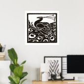 SCHWARZ-WEIßER PFau Poster (Heimbüro)