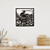 SCHWARZ-WEIßER PFau Poster (Küche)