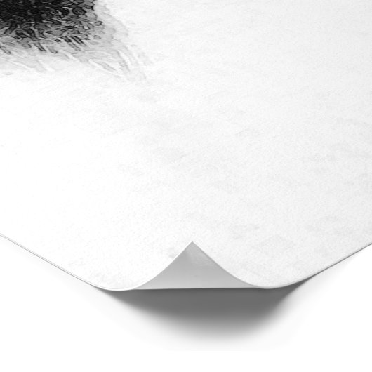 Schwarz-weißer Pferdestift Zeichnend Artwork Poste Poster (Ecke)