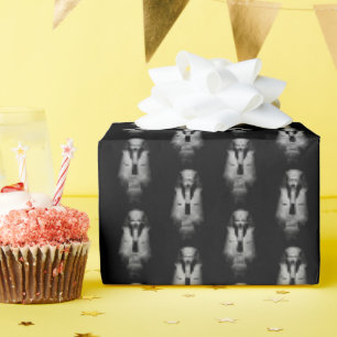 Schwarz-weißer Pharao-König Geschenkpapier