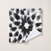 Schwarz-weißer Pinselgrauer Badhandtuch Set (Waschlappen)