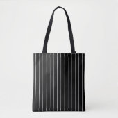 Schwarz-weißer Pinstripe Vertical Stripe Halloween Tasche (Vorderseite)
