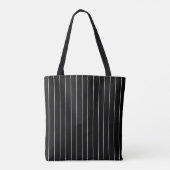 Schwarz-weißer Pinstripe Vertical Stripe Halloween Tasche (Rückseite)