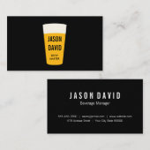 Schwarz-weißer Pint Bier Visitenkarte (Vorne/Hinten)