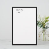 Schwarz-weißer Planer, um Notizen zu erstellen, Li Briefpapier (Stehend Vorderseite)