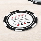 Schwarz-weißer Poker Chip Dancing Verlass Drink Ho Runder Pappuntersetzer (Angewinkelt)