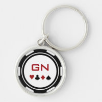 Schwarz-weißer Poker Chip Las Vegas Casino Monogra