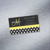 Schwarz-weißer Polka-Dot Magnetische Visitenkarte (Beispiel)