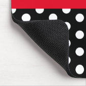 Schwarz-weißer Polka Dot Monogramm Mousepad (Ecke)