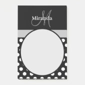 Schwarz-weißer Polka-Dot Post-it Klebezettel (Vorderseite)