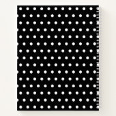 Schwarz-weißer Polka Dot Strip Skriptname Notizblock (Rückseite)