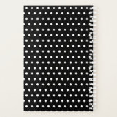Schwarz-weißer Polka-Dot-Strip-Skripttext Planer (Rückseite)