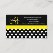 Schwarz-weißer Polka-Dot Visitenkarte (Rückseite)