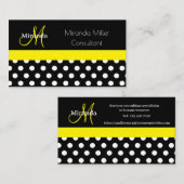 Schwarz-weißer Polka-Dot Visitenkarte (Vorne/Hinten)