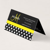 Schwarz-weißer Polka-Dot Visitenkarten (Rückseite)
