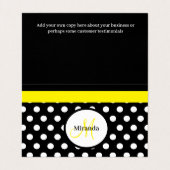 Schwarz-weißer Polka-Dot Visitenkarten (Innenseite Aufgefaltet)