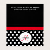 Schwarz-weißer Polka-Dot Visitenkarten (Innenseite Aufgefaltet)