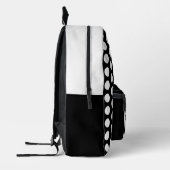 Schwarz-weißer Polka-Dots-Monogramm-Kreis Bedruckter Rucksack (Links)