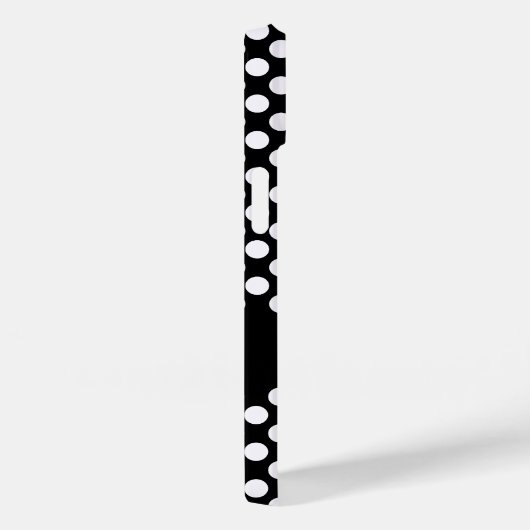 Schwarz-weißer Polka Dots Personalisierter Name Case-Mate iPhone Hülle (Rückseite / Rechts)