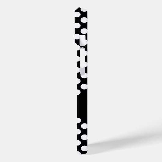 Schwarz-weißer Polka Dots Personalisierter Name Case-Mate iPhone Hülle (Rückseite / Links)