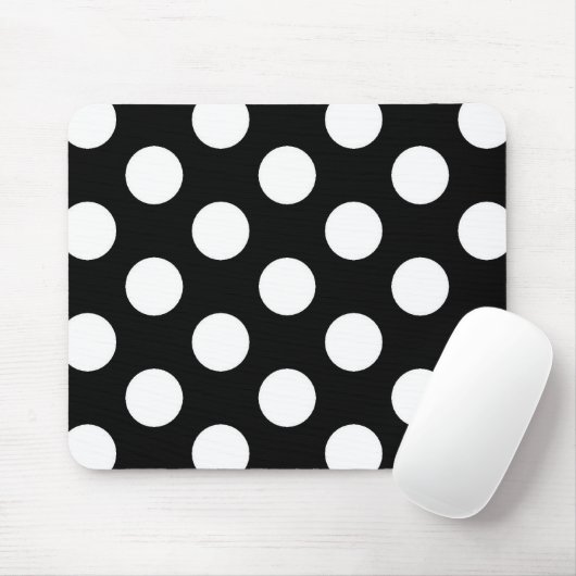 Schwarz-weißer Polka-Punkt - Mousepad (Mit Mouse)